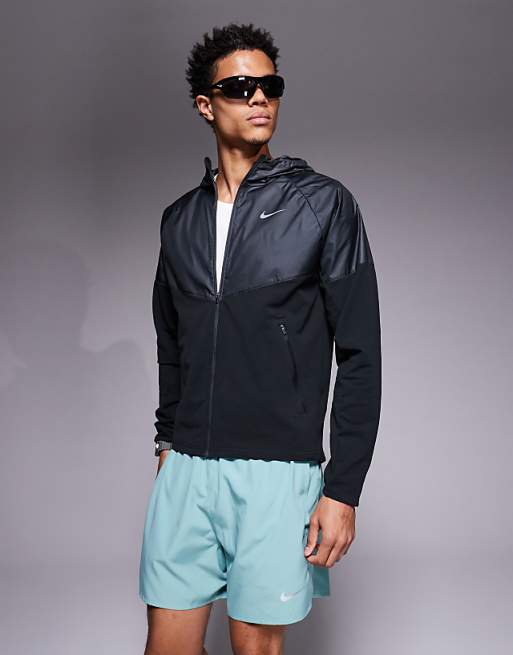 Nike Running Miler Winterised Jacket In Black