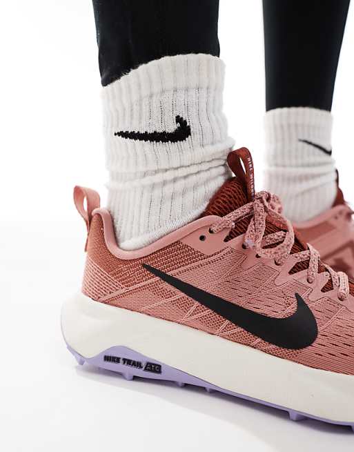 Nike Running ReactX Wildhorse Trainers In Pink And White