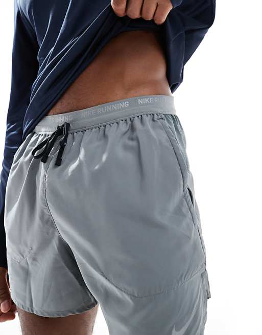 Nike Running Stride Dri-FIT 5 Inch Shorts In Grey