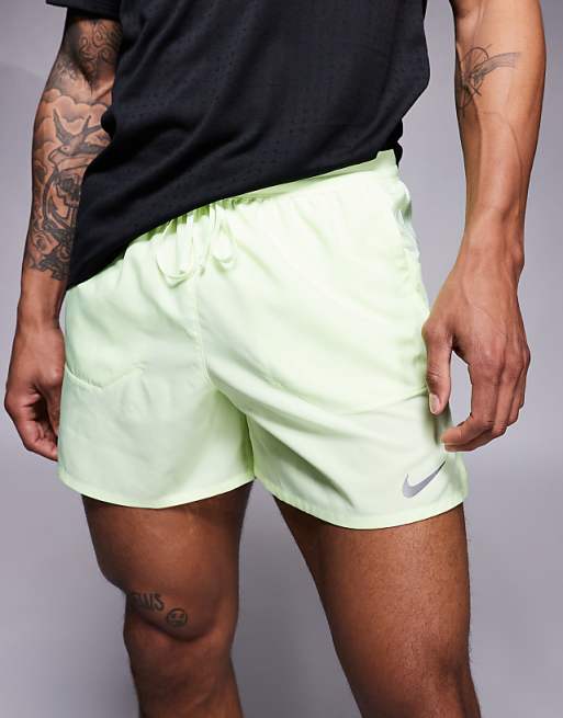 Nike Running Stride Dri-FIT 5 inch shorts in lime