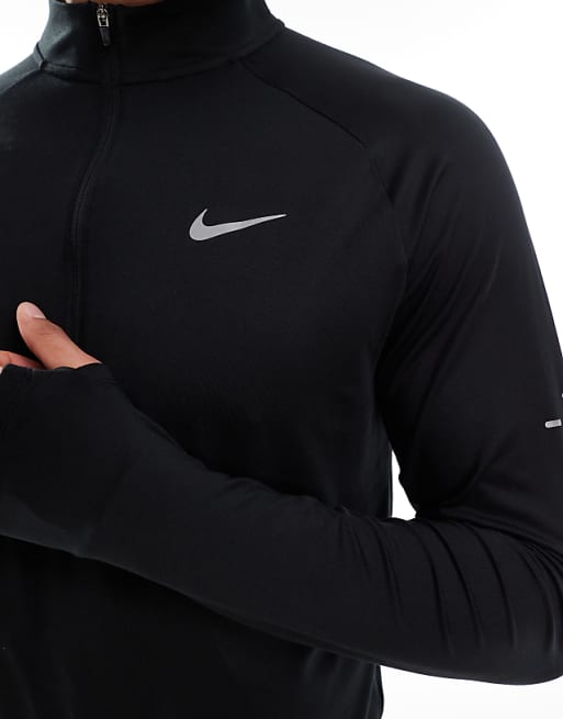 Nike Running Stride Dri-FIT Half Zip Longsleeve Top In Black