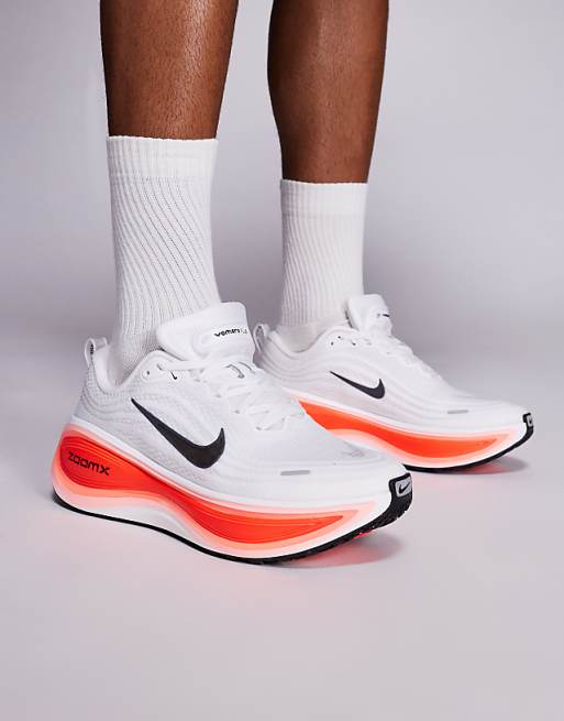 Nike Running Vomero Plus Trainers In White And Red