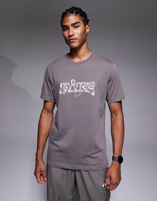 Nike Training Back Print Graphic T-shirt In Grey