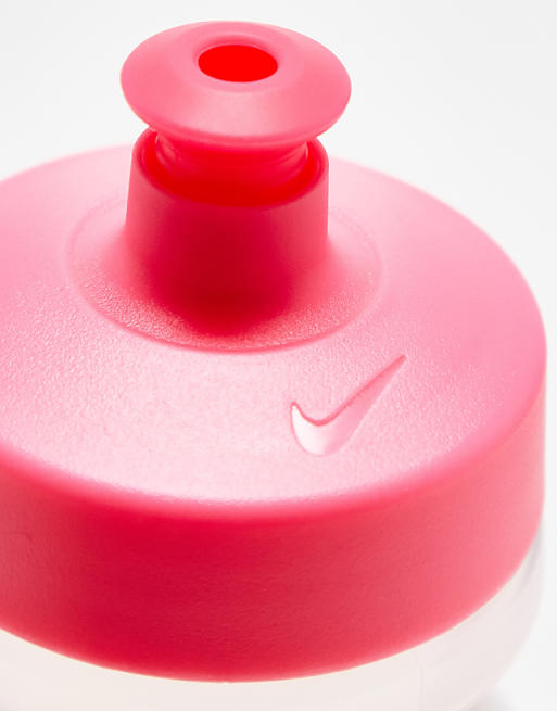 Nike Training Big Mouth 2.0 625ml Water Bottle In Clear With Pink Swoosh