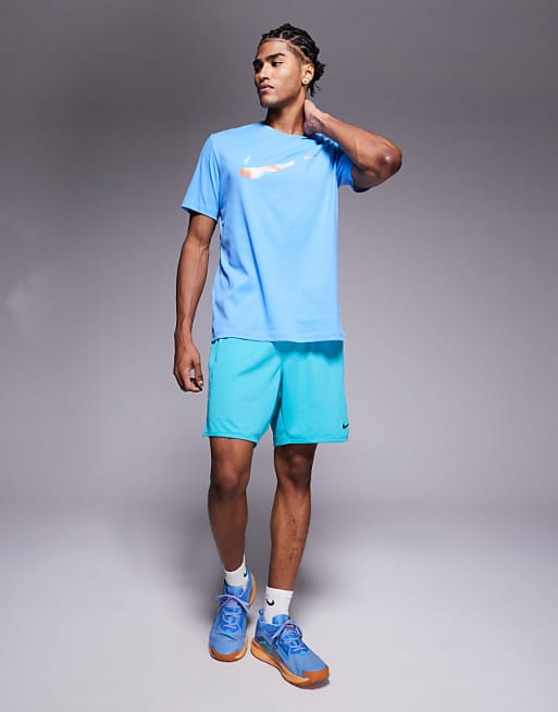 Nike Training Dri-FIT Lava Swoosh Graphic T-shirt In Blue