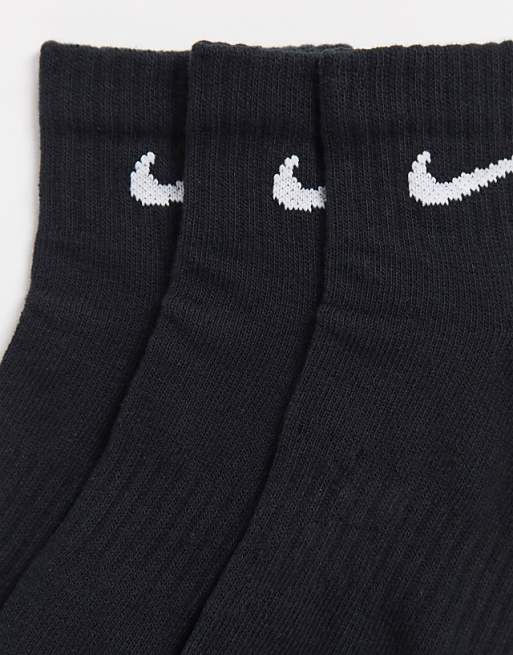 Nike Training Everyday Lightweight 3 Pack Ankle Socks In Black