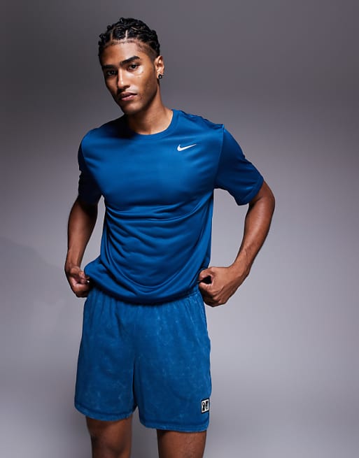 Nike Training Heritage Dri-Fit shorts in blue
