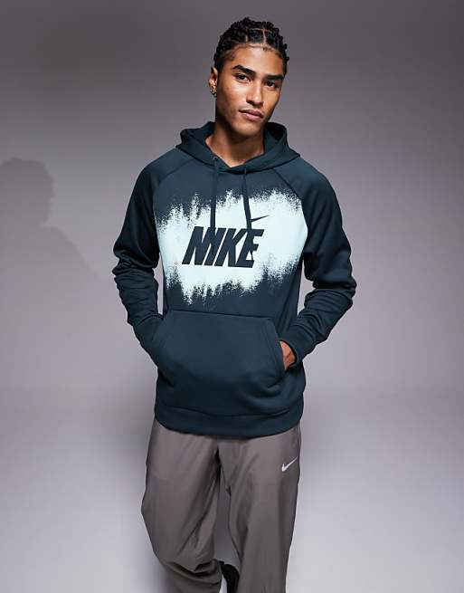 Nike Training Heritage graphic hoodie in dark green