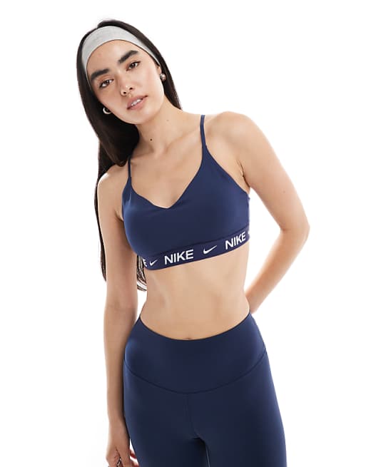 Nike Training Indy Dri-FIT Light Support Sport Bra In Navy
