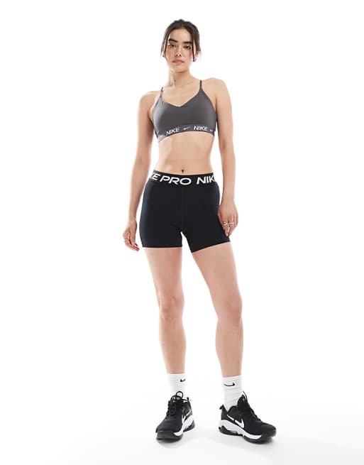 Nike Training Indy Dri-FIT Light Support Sport Bra In Grey