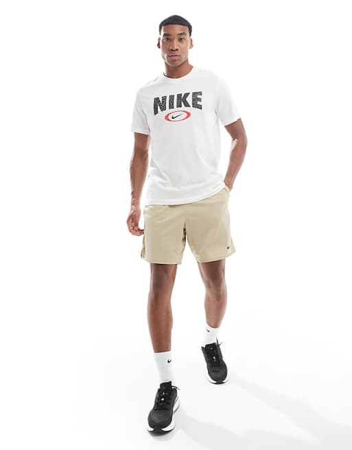 Nike Training Oval Swoosh Graphic T-shirt In White