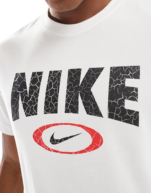 Nike Training Oval Swoosh Graphic T-shirt In White