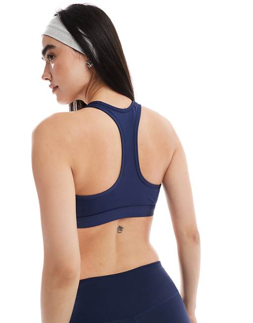 Nike Training Swoosh Medium Support Sports Bra In Navy
