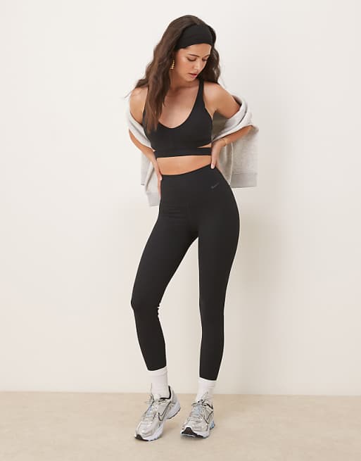 Nike Training Zenvy Dri-FIT high waisted 7/8 ribbed leggings in black