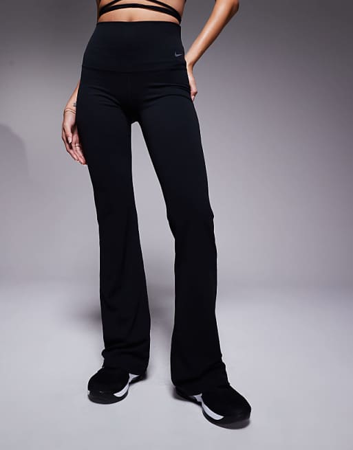 Nike Training Zenvy Dri-FIT Soft Touch High Waisted Flared Trousers In Black