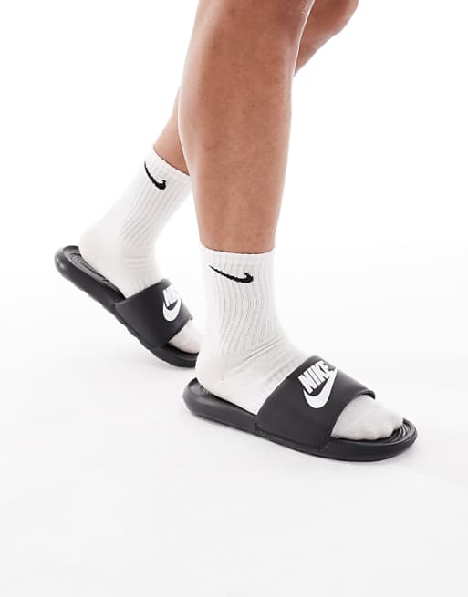 Nike Victori One sliders in black