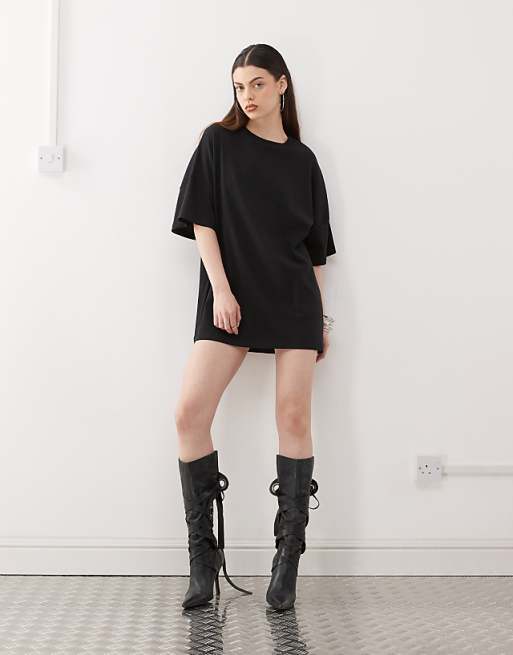 Noisy May boxy t-shirt dress in black