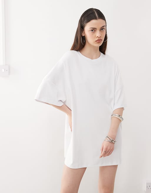 Noisy May Boxy T-shirt Dress In White