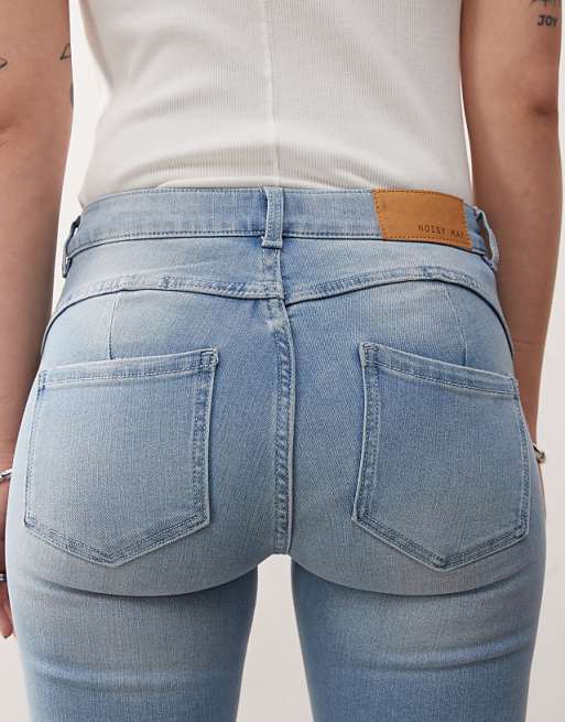 Noisy May Jen Push Up Jeans In Light Blue Wash