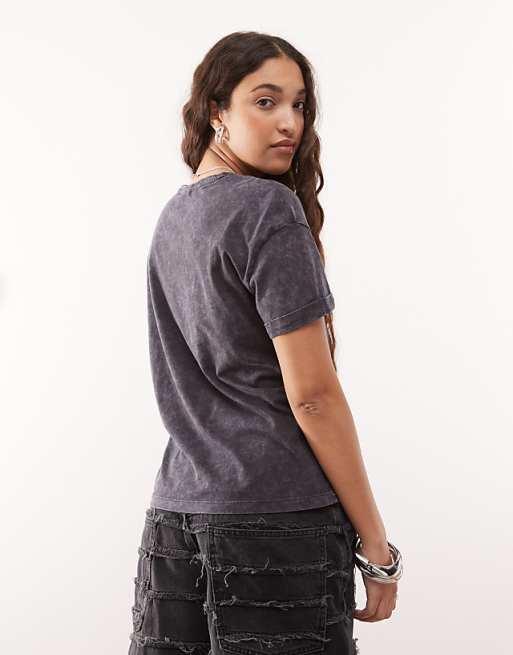 Noisy May Regular Fit T-shirt In Washed Charcoal