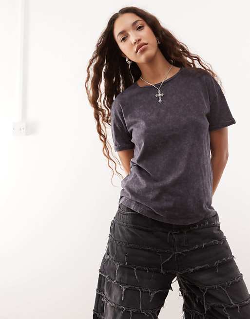 Noisy May regular fit t-shirt in washed charcoal