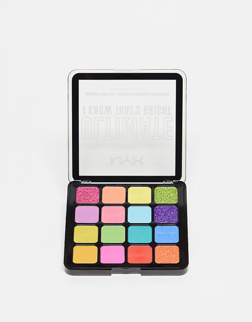 NYX Professional Makeup Ultimate Shadow Palette Vegan 16-Pan - I Know That's Bright