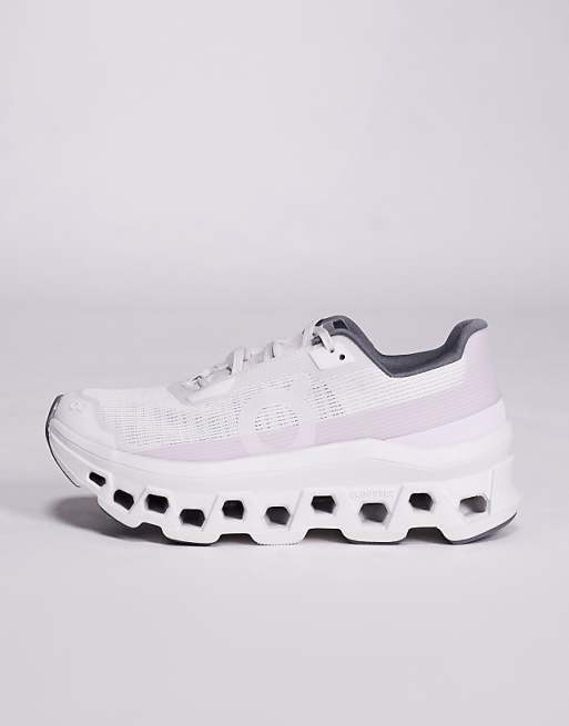 ON Cloudmonster Void Running Trainers In Grey And Pink