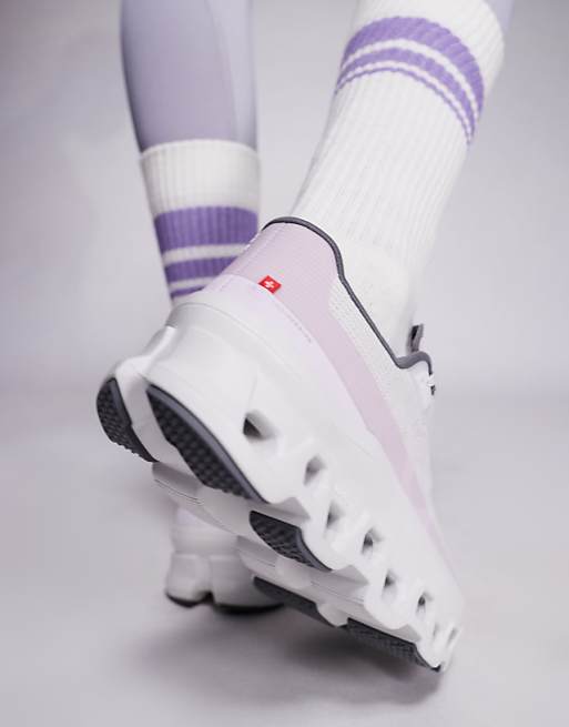 ON Cloudmonster Void Running Trainers In Grey And Pink