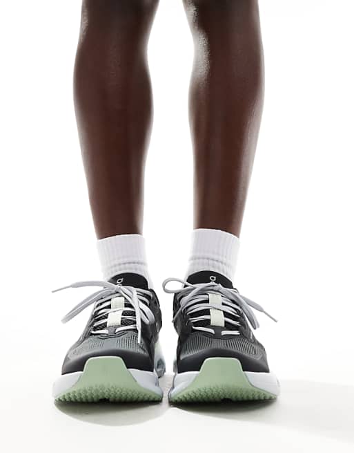 ON Cloudrunner 2 Running Trainers In Black And Lime Green