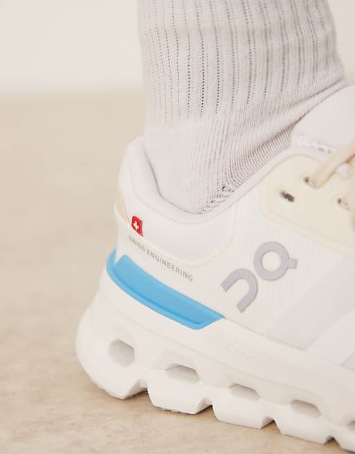 ON Cloudrunner 2 Running Trainers In White And Blue