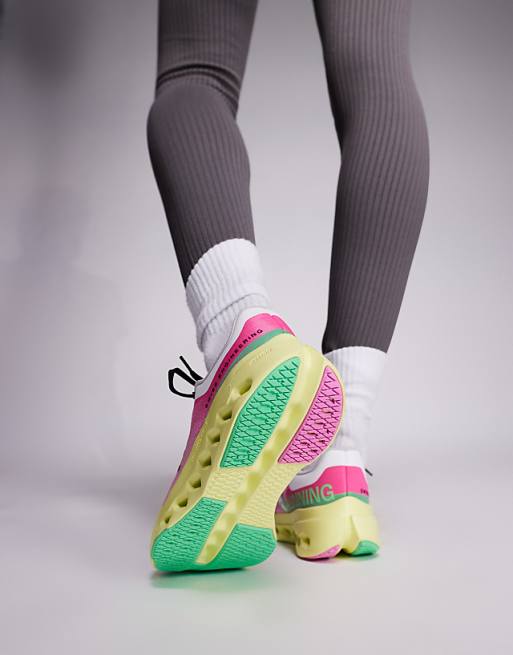 ON Cloudsurfer Next Running Trainers In Pink And Limelight