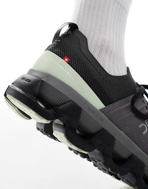 ON Cloudswift 3 Running Trainers In Black And Lime Green