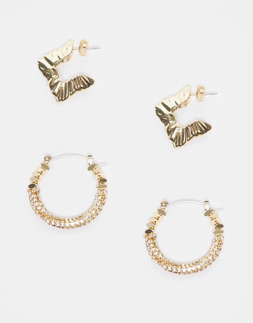 ONLY 2-pack earrings in gold