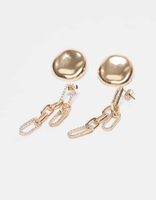 ONLY 2-pack Rhinestone Earring In Gold
