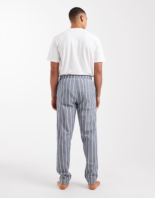 ONLY & SONS Trousers & T-shirt Pyjama Set In White & Grey Stripe