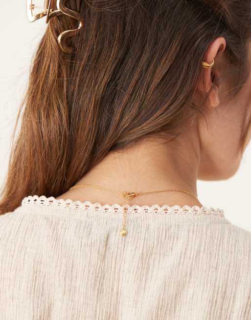 Orelia Charm Cluster Necklace In 18k Gold Plated