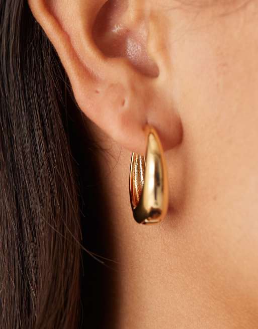Orelia Large Tapered Hoop Earrings In 18k Gold Plated