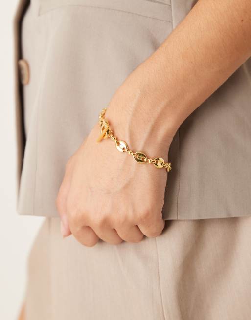 Orelia Mariner Chain T-bar Bracelet In 18k Gold Plated