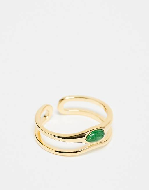 Orelia Semi Precious Green Stone
