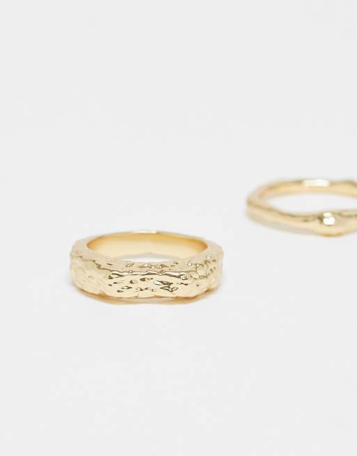 & Other Stories 2 Pack Textured Ring Set In Gold
