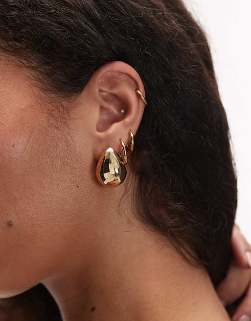 & Other Stories big drop stud earrings in gold