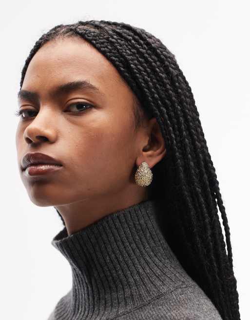 & Other Stories Big Teardrop Textured Hoop Earrings In Gold