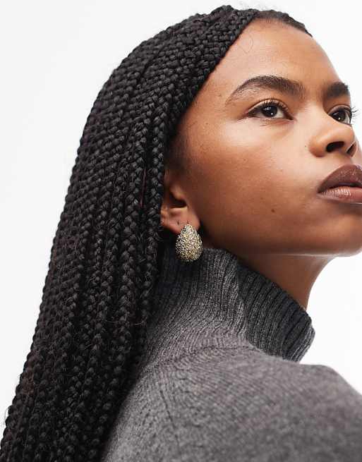 & Other Stories big teardrop textured hoop earrings in gold
