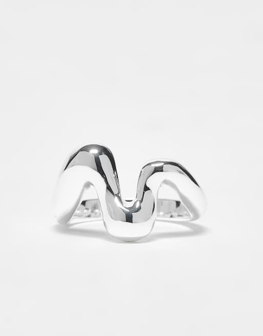 & Other Stories Chunky Abstract Ring In Sliver