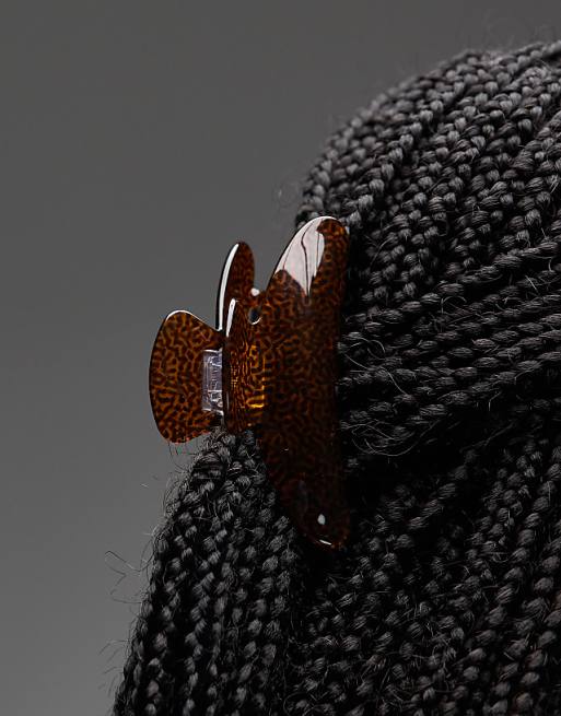 & Other Stories classic claw clip in dark leopard print