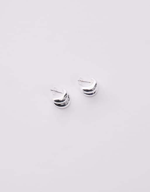 & Other Stories Double Hoop Teardrop Stud Earrings In Silver