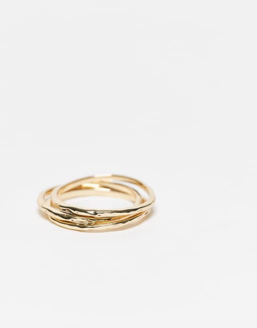 & Other Stories Fine Triple Stacked Ring In Gold