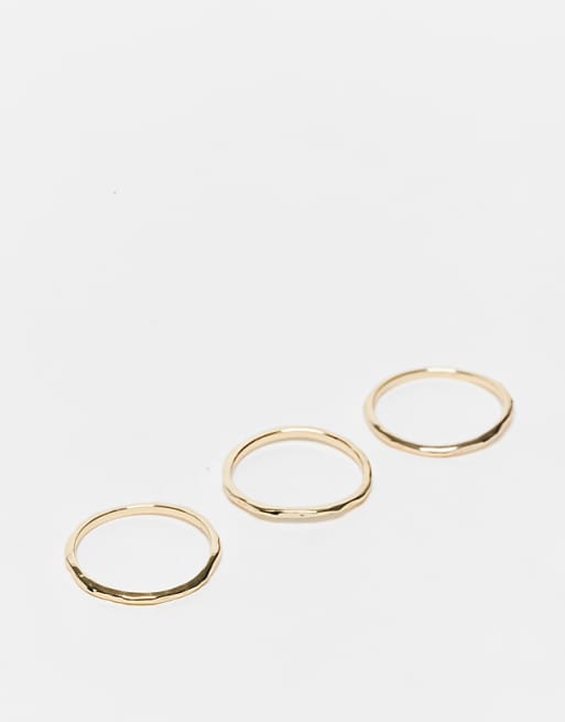 & Other Stories fine triple stacked ring in gold