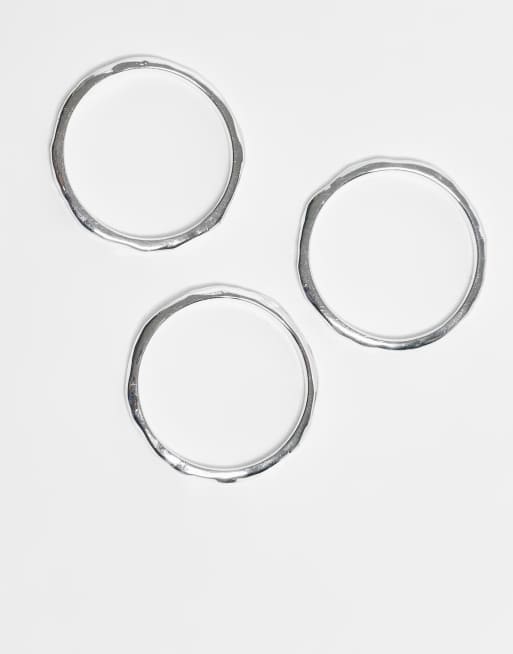 & Other Stories Fine Triple Stacked Ring In Silver