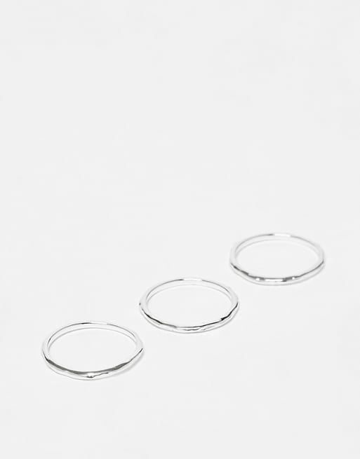 & Other Stories fine triple stacked ring in silver
